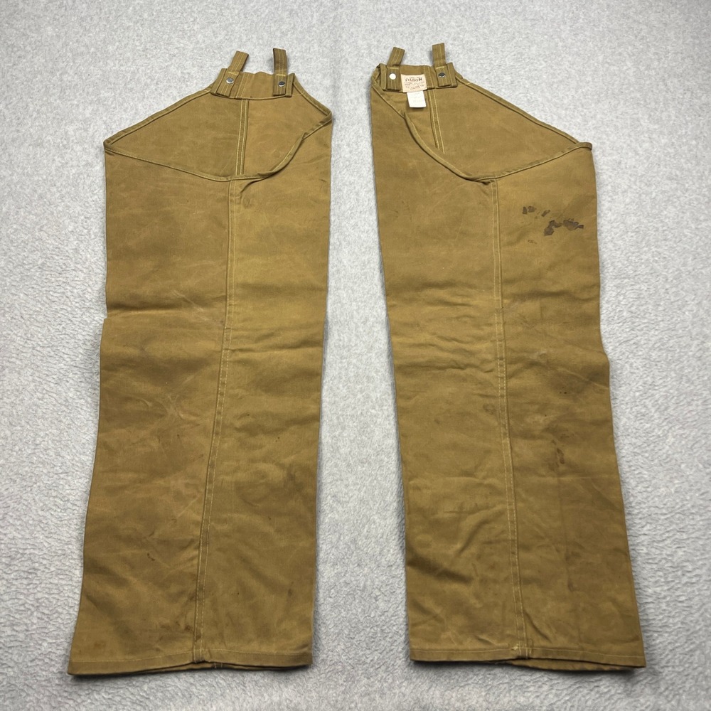 Filson Hunting Chaps Mens Regular Brown Style 22 Waxed Cotton Tin Cloth USA Made